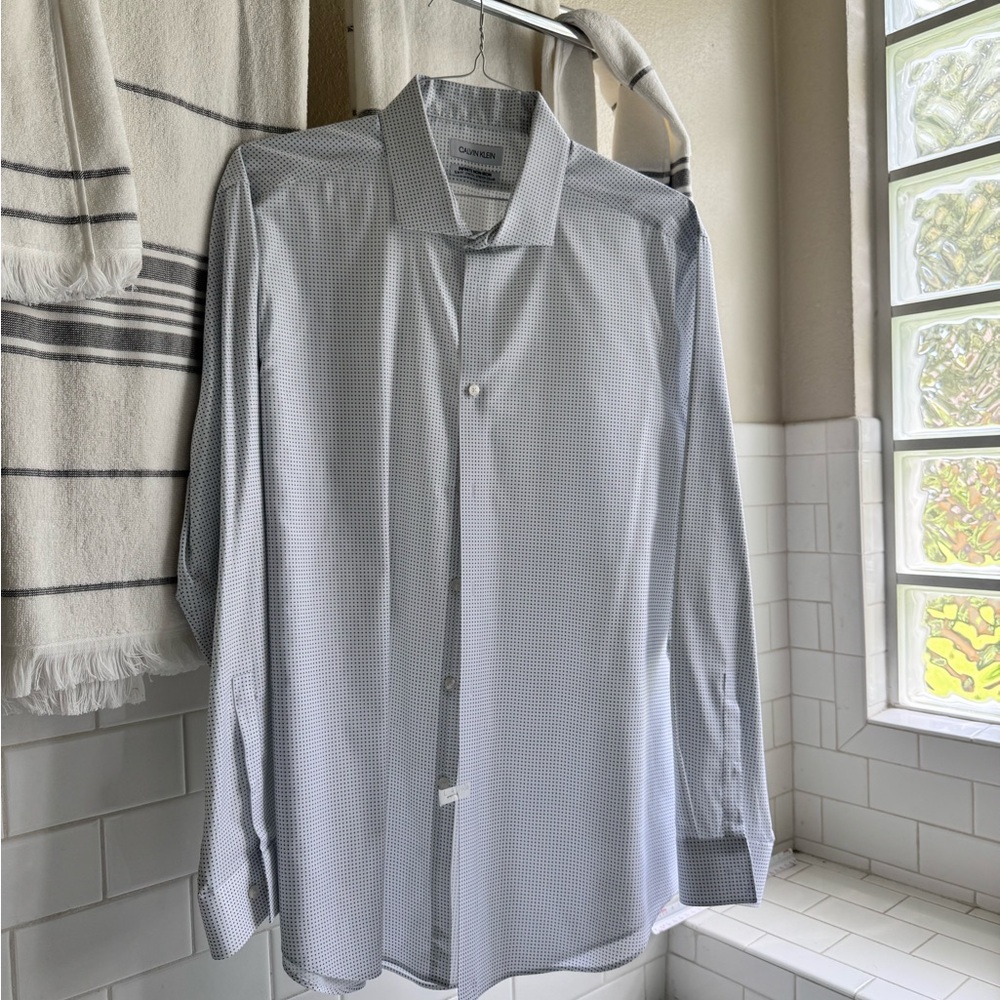 Calvin Klein Gray Checkered Men's Shirt